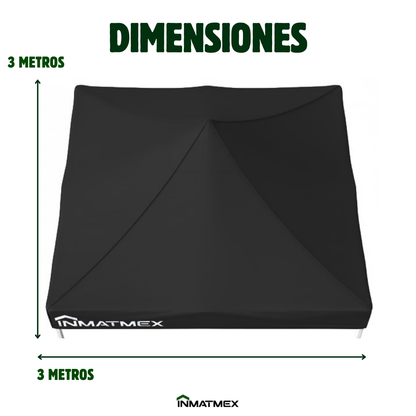Repuesto de Toldo Para Carpa 3 X 3 M Negro