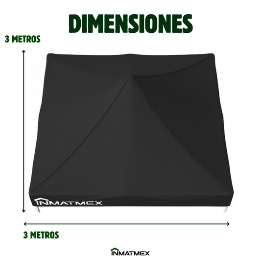 Repuesto de Toldo Para Carpa 3 X 3 M Negro