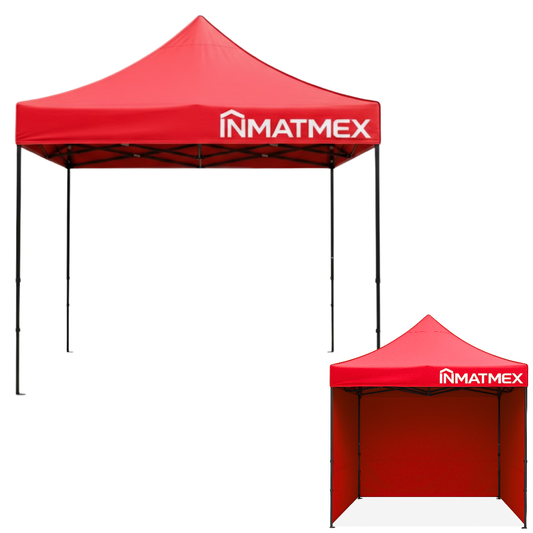 Carpa 3X3 M Roja Con Paredes demontables