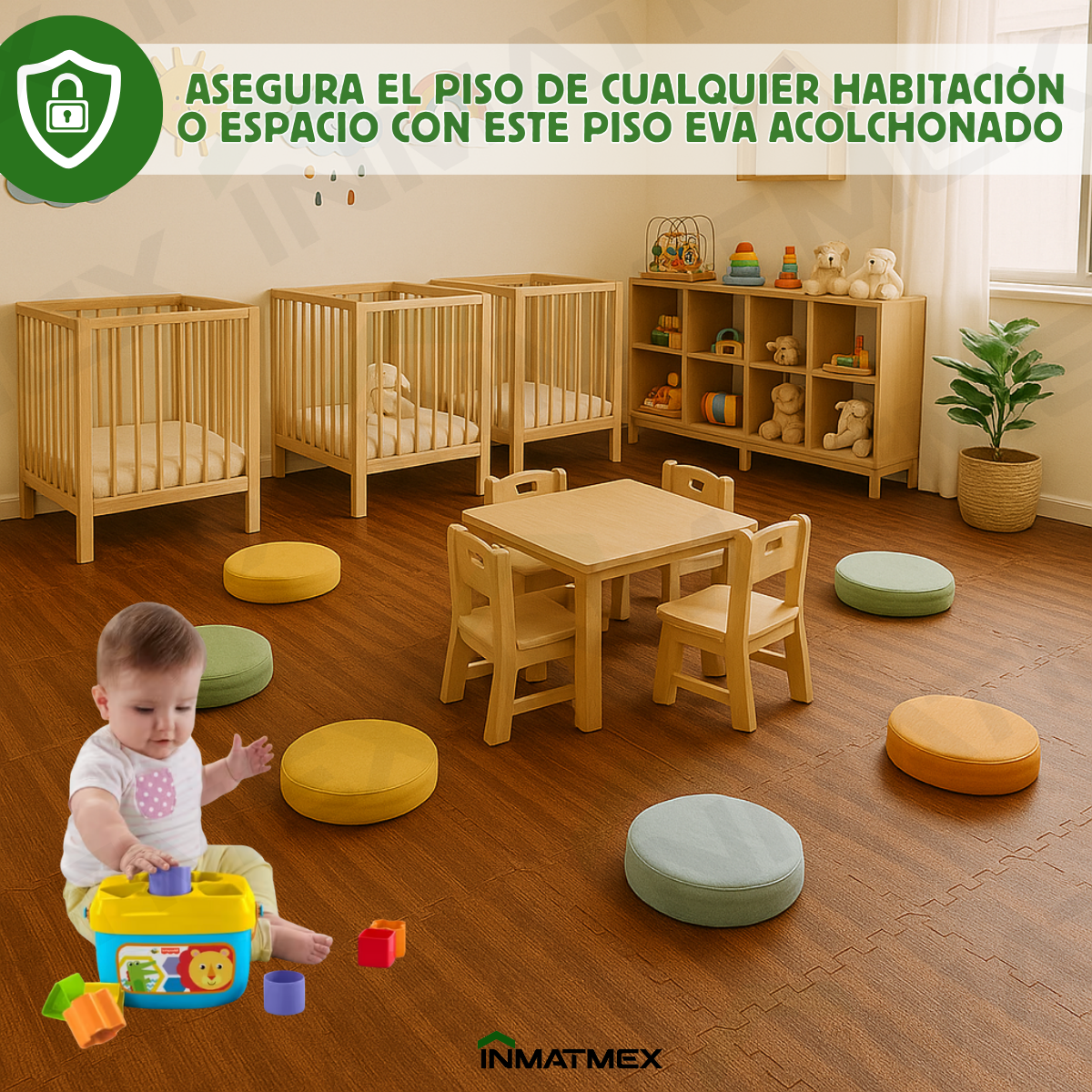 Piso EVA Madera Chocolate