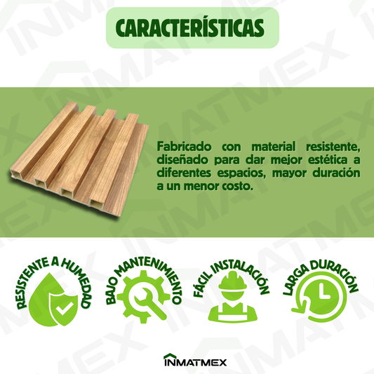 Lambrin WPC Para Interior - Arce Amarillo 100 CM