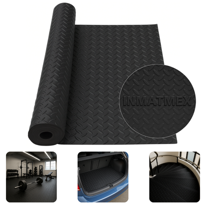 Rollo De Piso Espiga Negro Antideslizante 2.10 M X 20 M