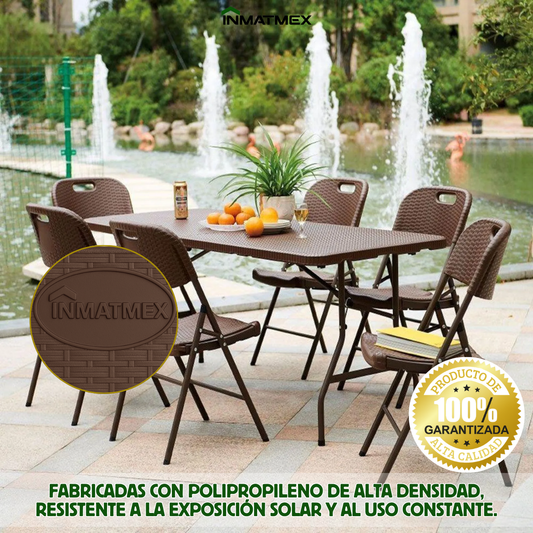 Silla Plegable Cafe Tipo Ratan