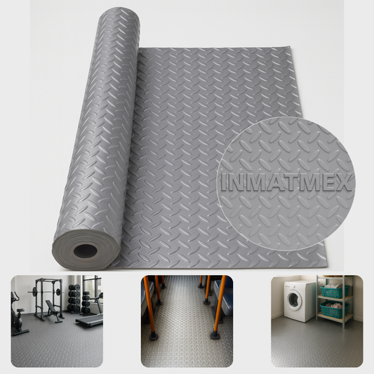 Rollo De Piso Espiga Gris Aantideslizante 2.10 M X 20 M