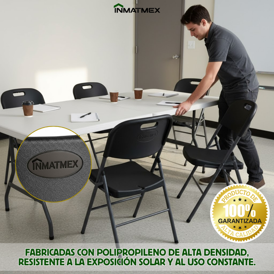 Silla Plegable Negra Inmatmex