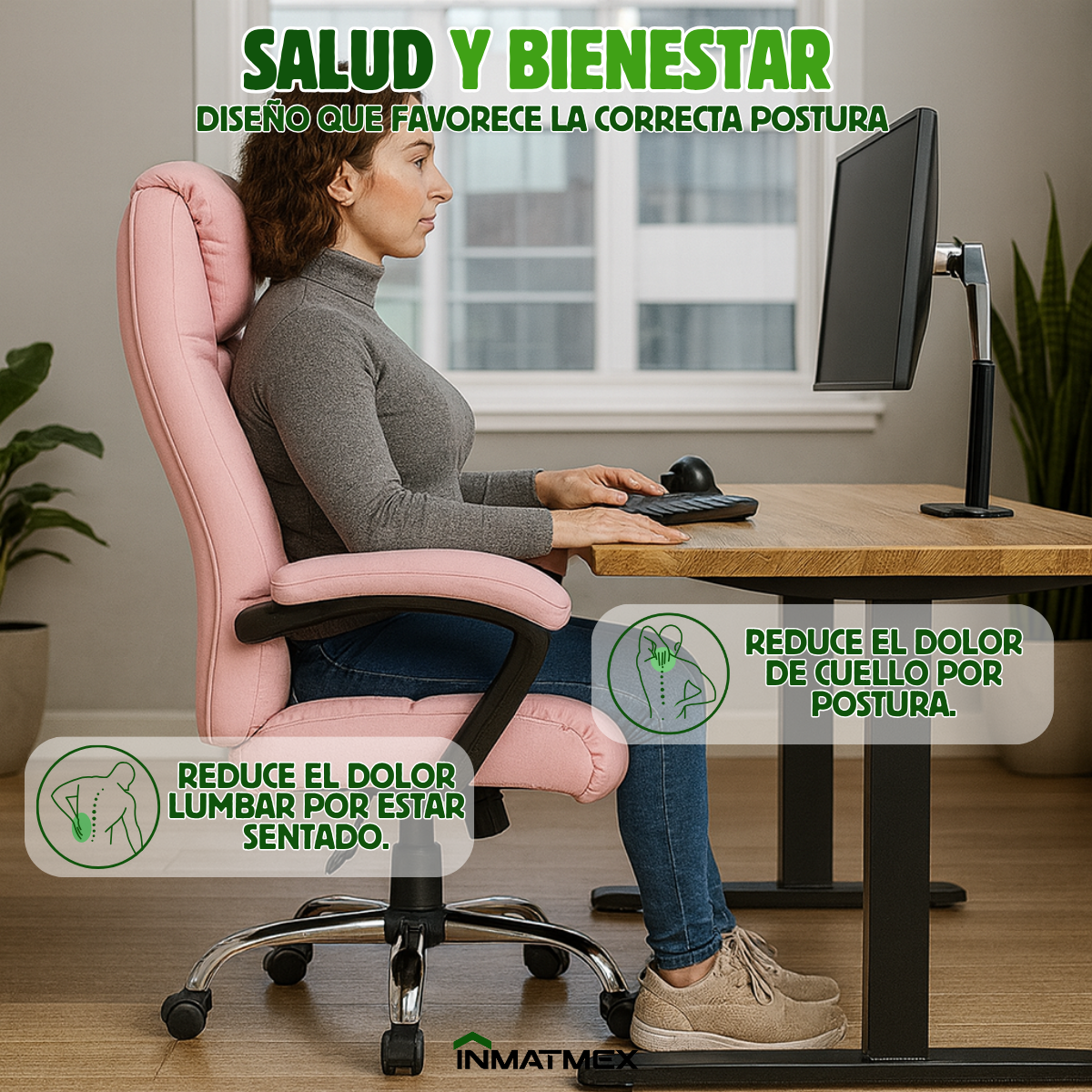 Silla Master Chair de Oficina Rosa
