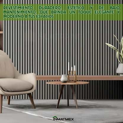 Lambrin WPC Para Interior - GRIS 100 CM