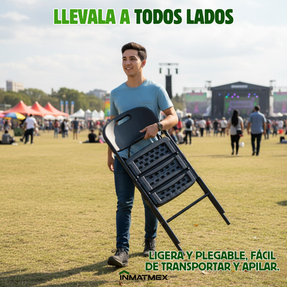 Silla Plegable Negra Inmatmex