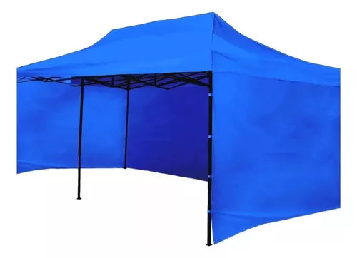 Carpa Plegable 3x4.5 Paredes Azul Armazón Reforzado