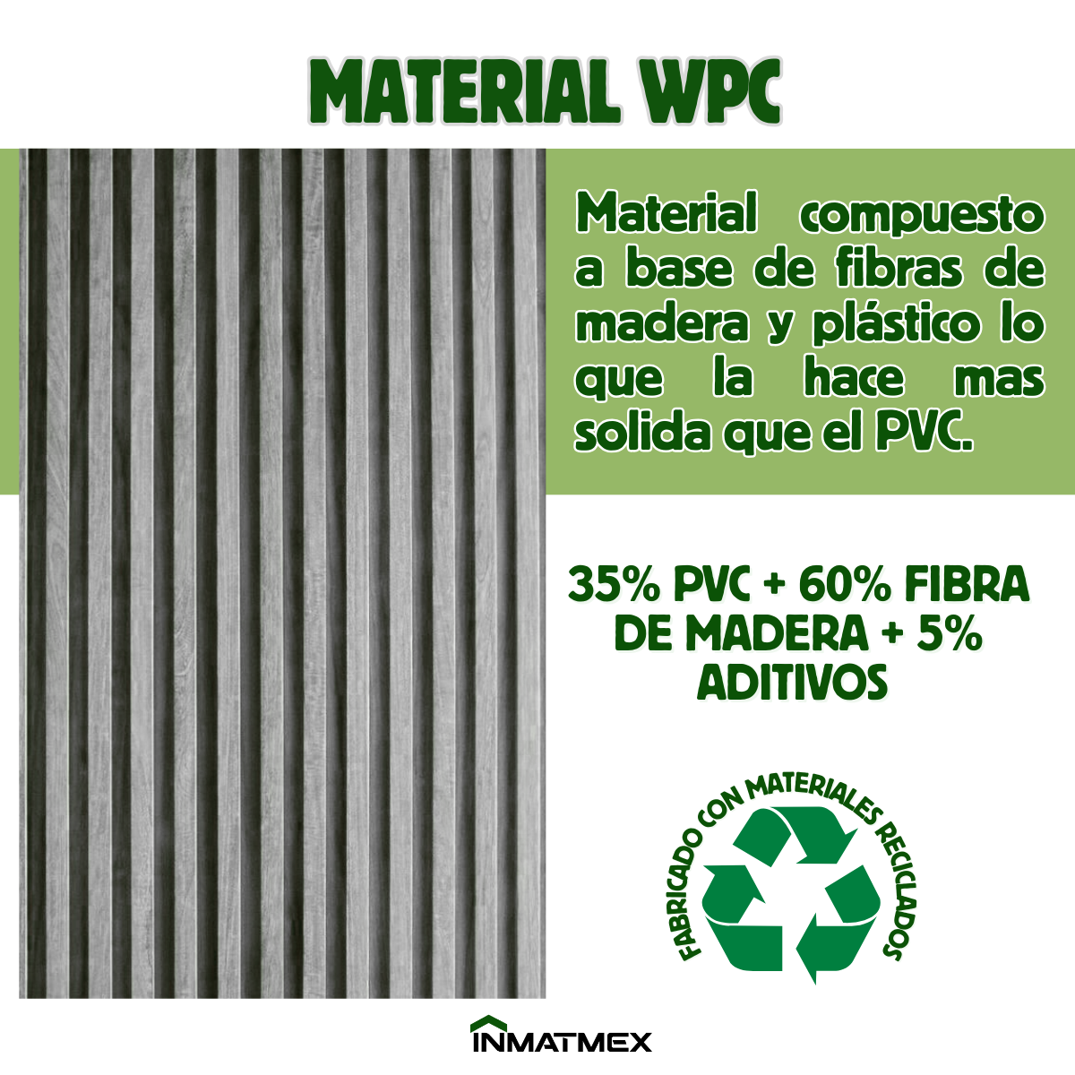 Lambrin WPC Para Interior - GRIS 100 CM