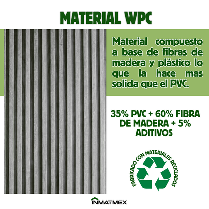 Lambrin WPC Para Interior - GRIS 100 CM