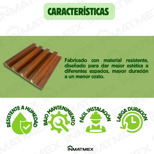 Lambrin WPC Para Interior - CEDRO ROJO 100 CM