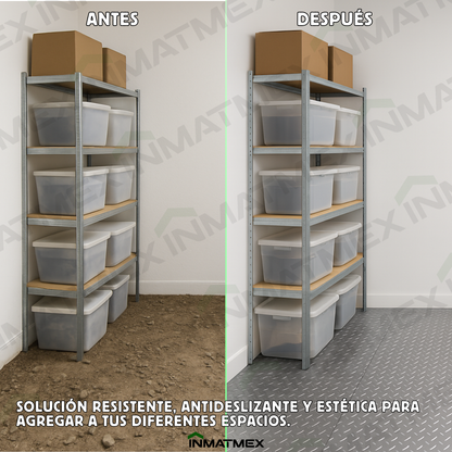 Rollo De Piso Espiga Gris Aantideslizante 2.10 M X 20 M