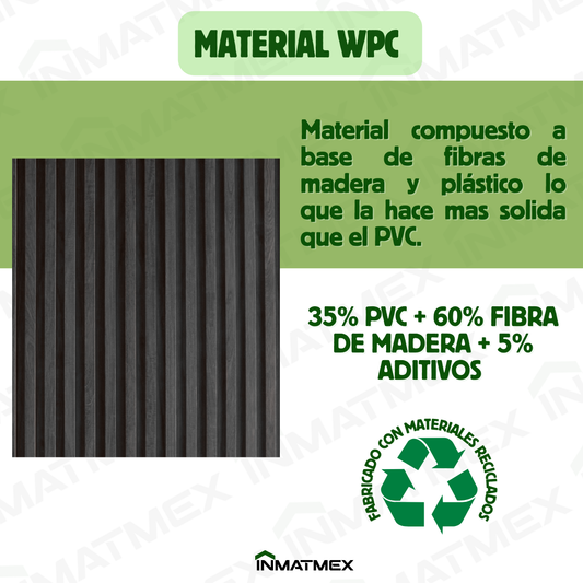 Lambrin WPC Para Interior - GRIS 100 CM