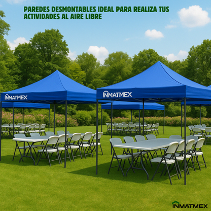 Carpa 3X3 M Azul Con Paredes demontables