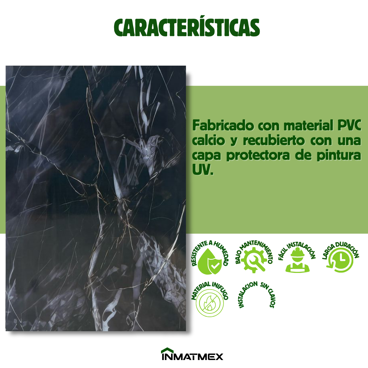 Placa de Marmol Negra 60 CM X 120 CM