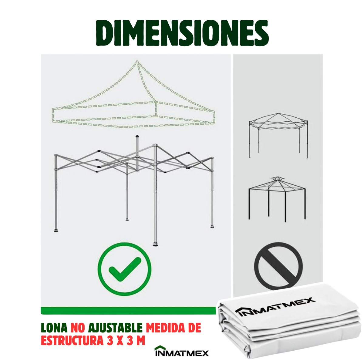 Repuesto de Toldo Para Carpa 3 X 3 M Blanco