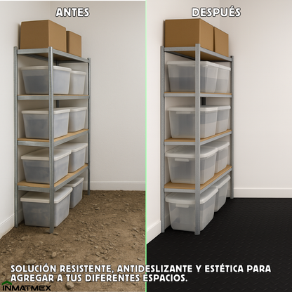 Rollo De Piso Espiga Negro Antideslizante 2.10 M X 20 M