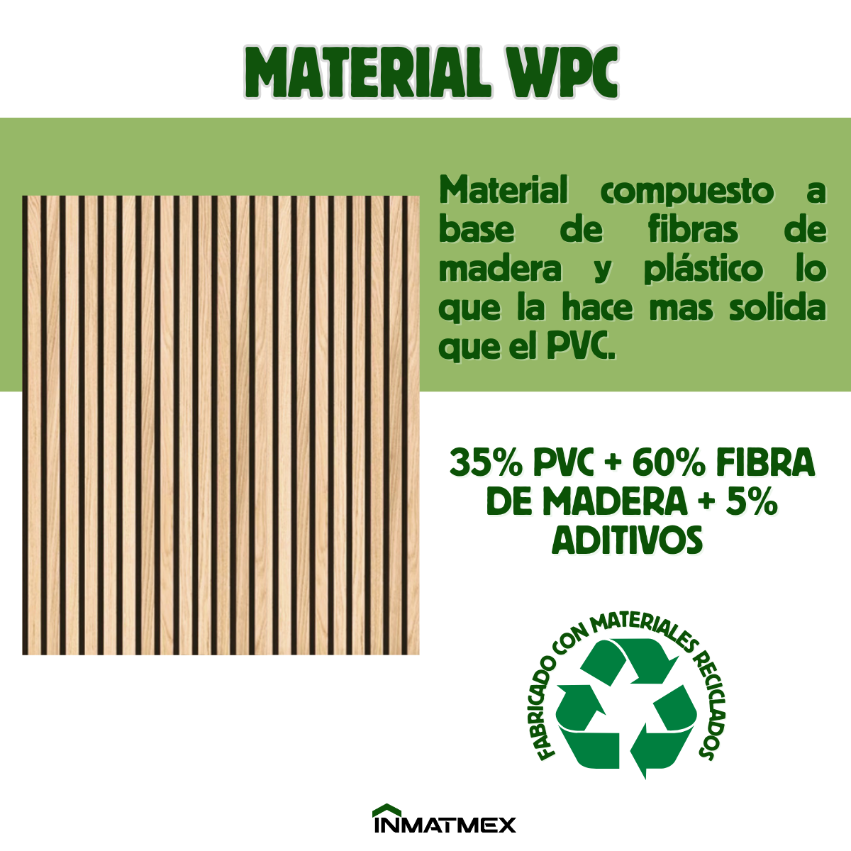 Lambrin WPC Para Interior - ROBLE FONDO NEGRO 100 CM