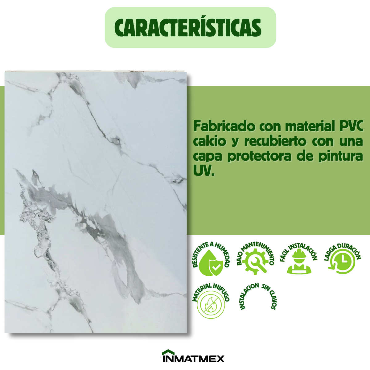 Placa de Marmol Blanca 60 CM X 120 CM