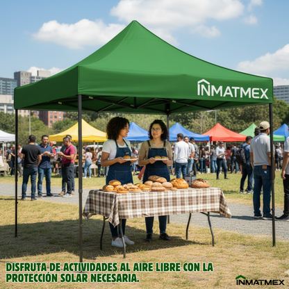 Carpa 3X3 M Verde Con Paredes demontables