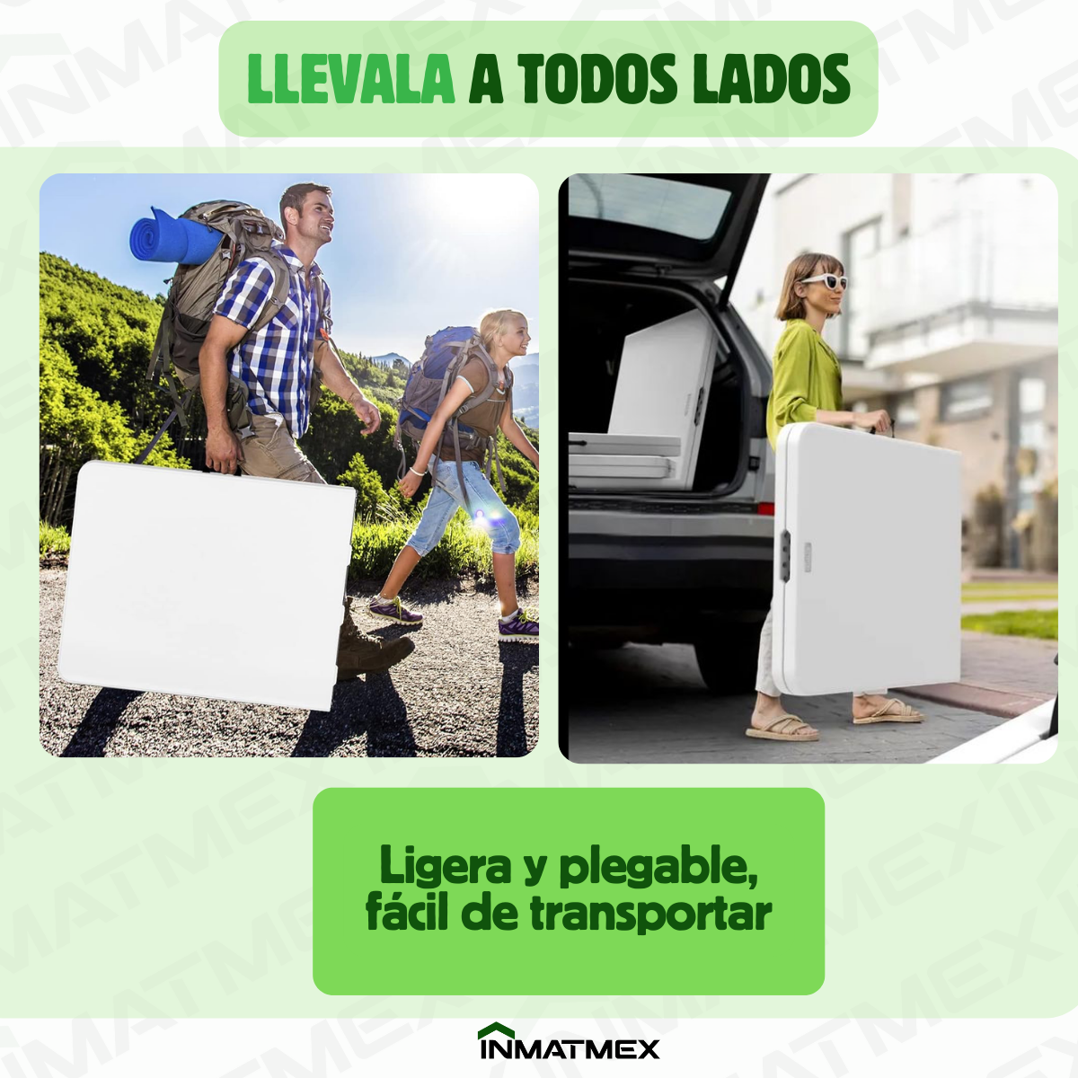 Mesa Plegable Blanca Tipo Portafolio