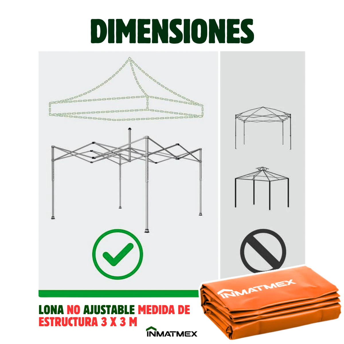 Repuesto de Toldo Para Carpa 3 X 3 M Naranja