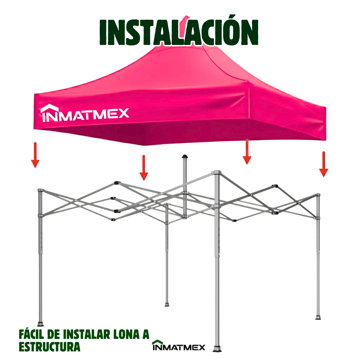 Repuesto de Toldo Para Carpa 3 X 3 M Rosa