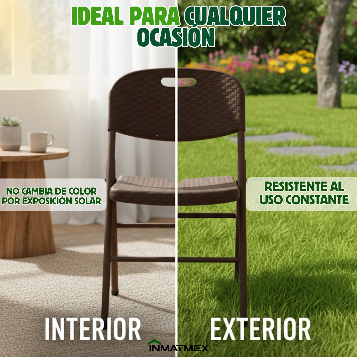 Silla Plegable Cafe Tipo Ratan