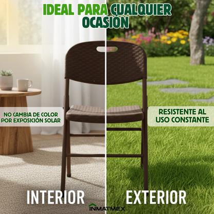 Silla Plegable Cafe Tipo Ratan