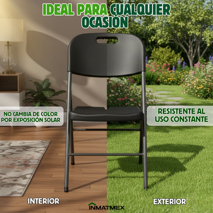 Silla Plegable Negra Inmatmex