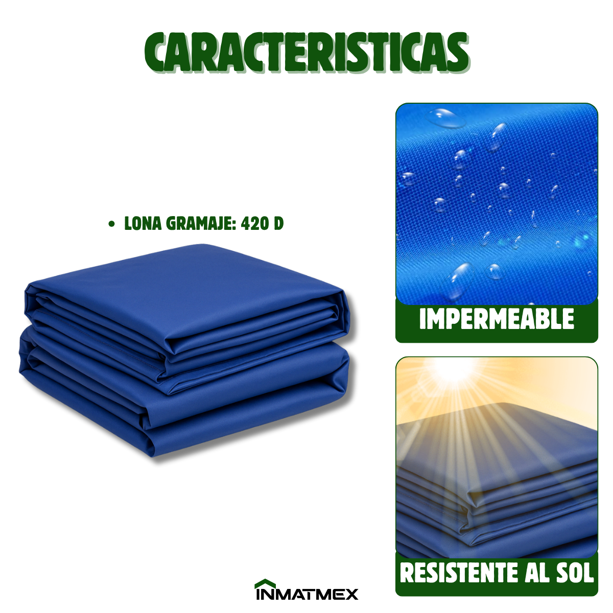 Carpa 3X3 M Azul Con Paredes demontables