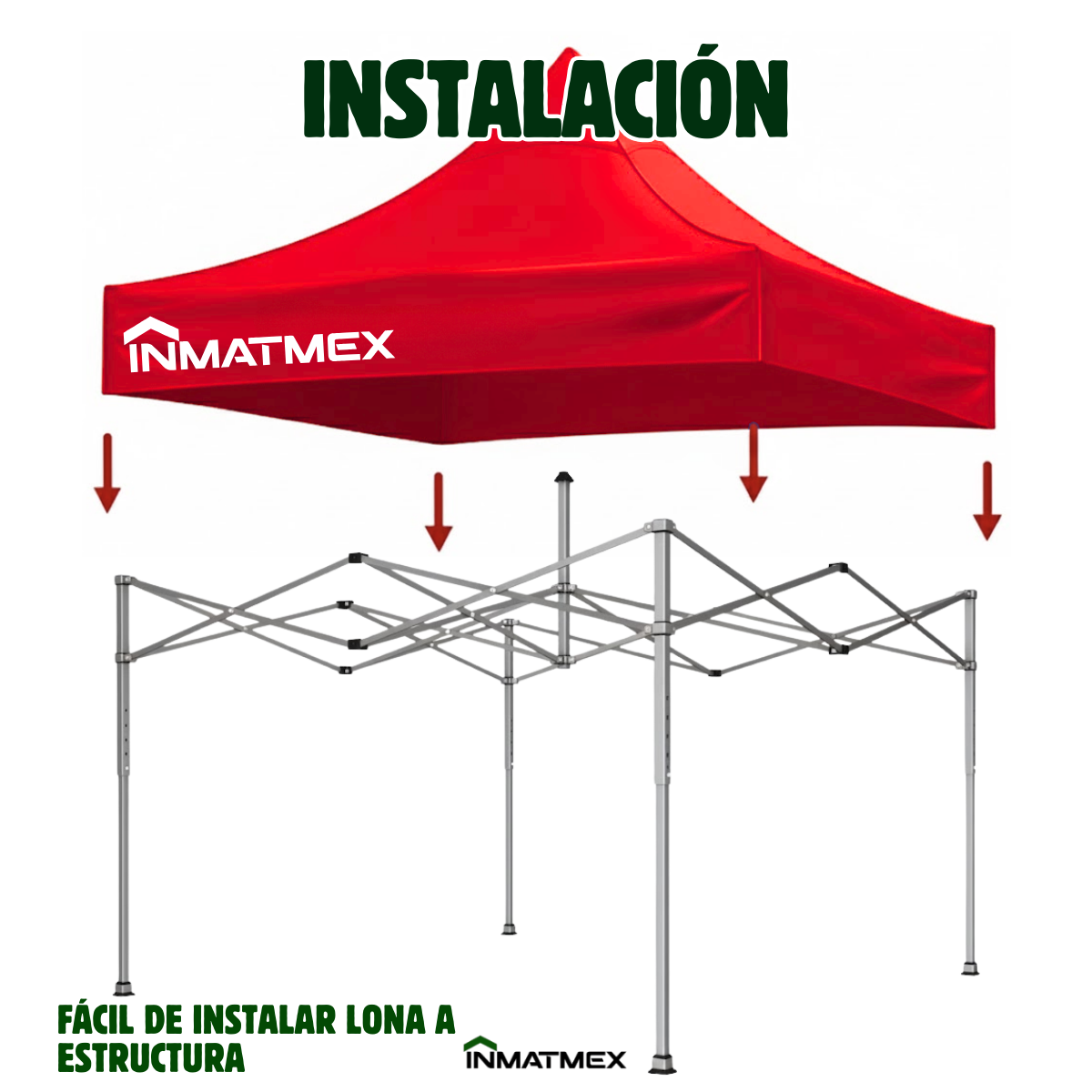 Repuesto de Toldo Para Carpa 3 X 3 M Rojo