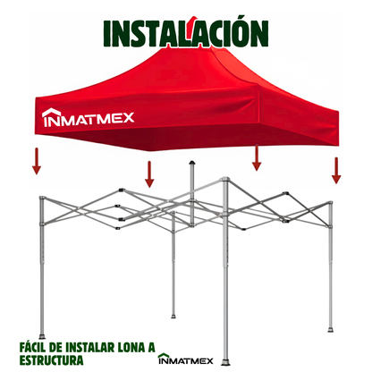 Repuesto de Toldo Para Carpa 3 X 3 M Rojo