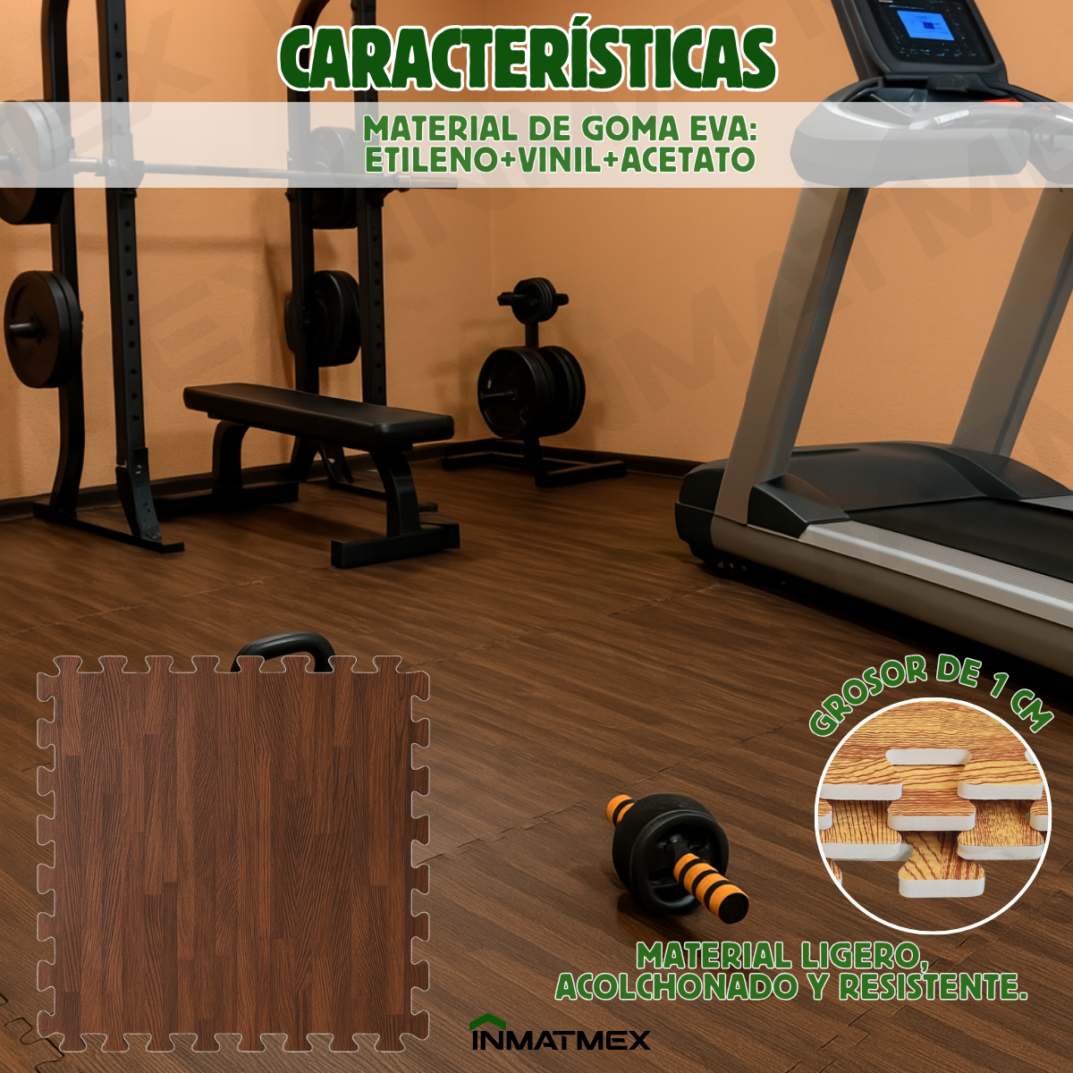 Piso EVA Madera Chocolate