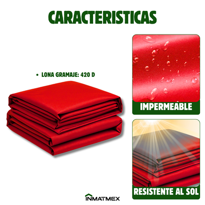 Carpa 3X3 M Roja Con Paredes demontables