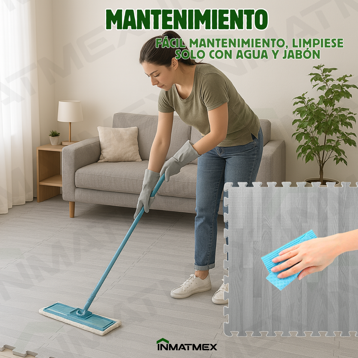 Piso EVA Madera Gris