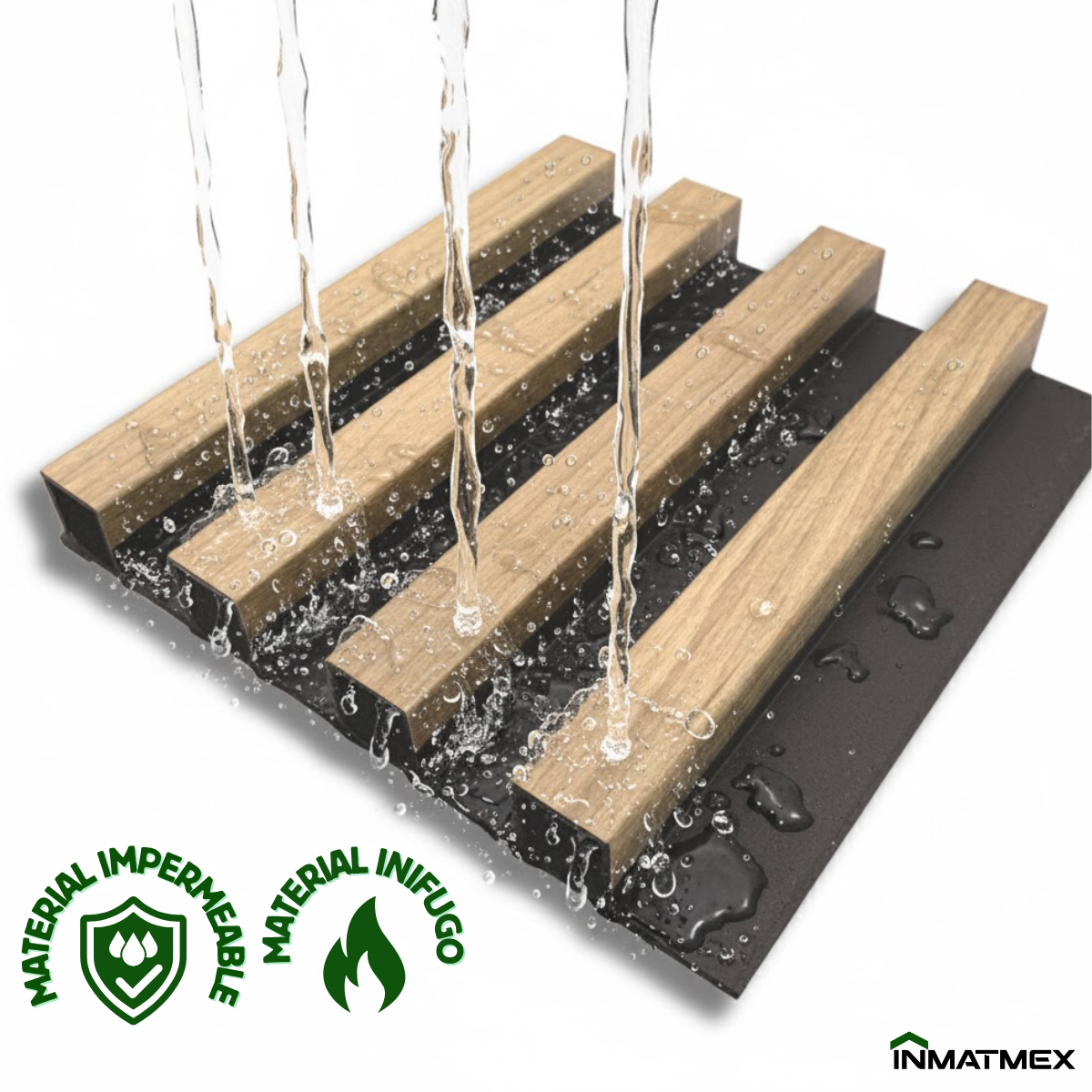 Lambrin WPC Para Interior - ROBLE FONDO NEGRO 100 CM