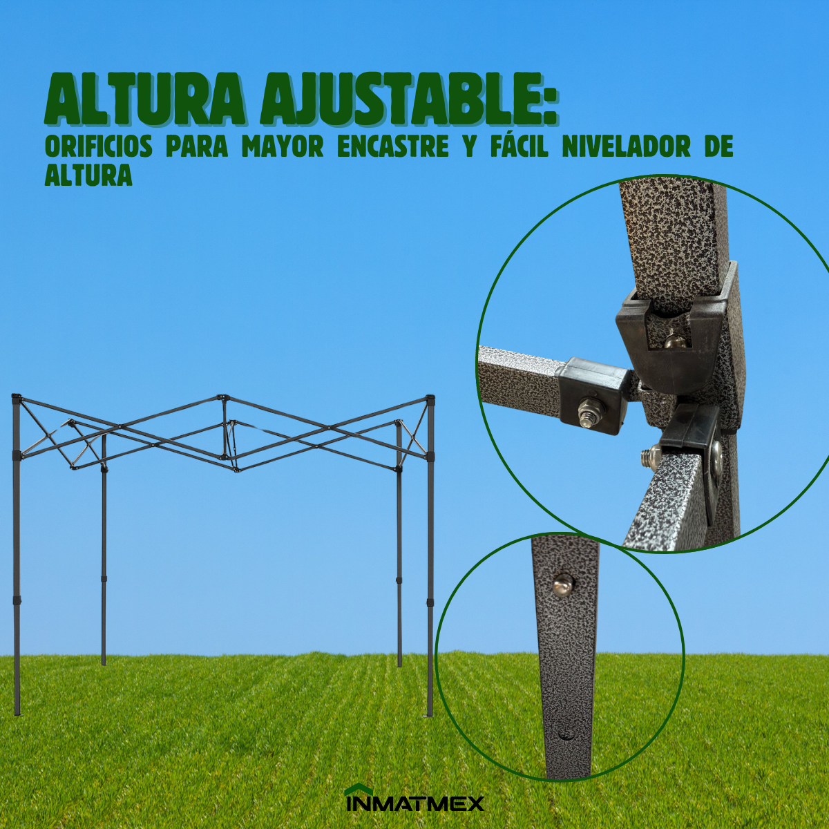 Carpa 3X3 M Azul Con Paredes demontables