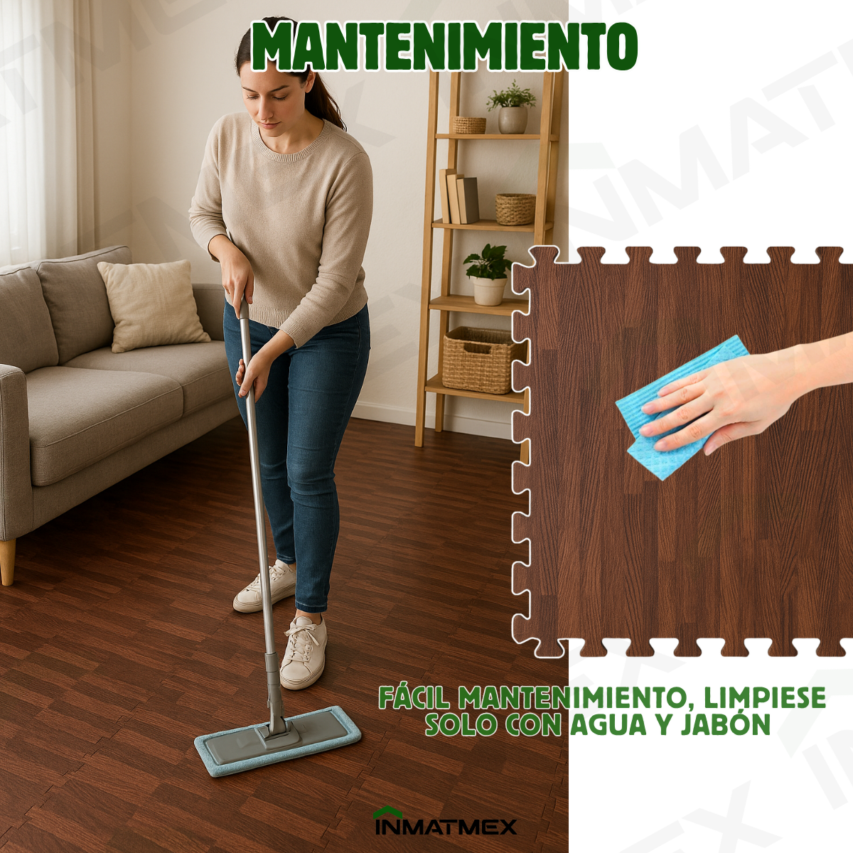 Piso EVA Madera Chocolate