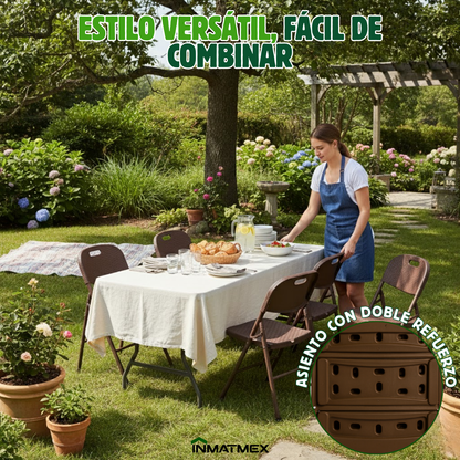 Silla Plegable Cafe Tipo Ratan