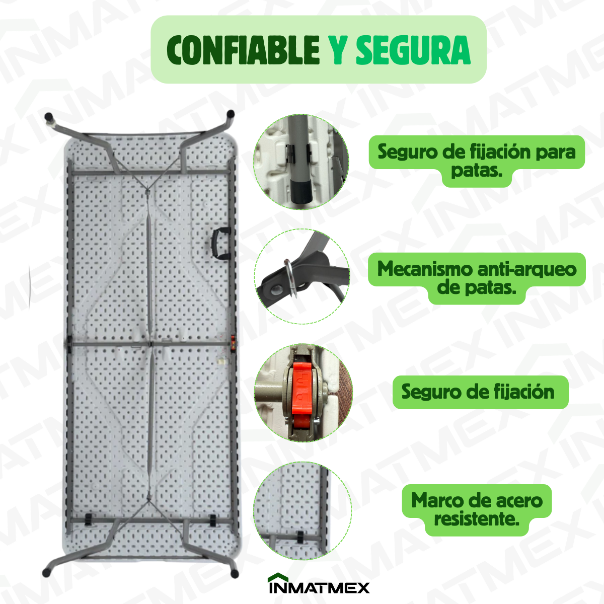 Mesa Plegable Blanca Tipo Portafolio