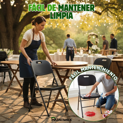 Silla Plegable Negra Inmatmex