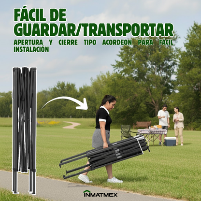 Carpa 3X3 M Azul Con Paredes demontables