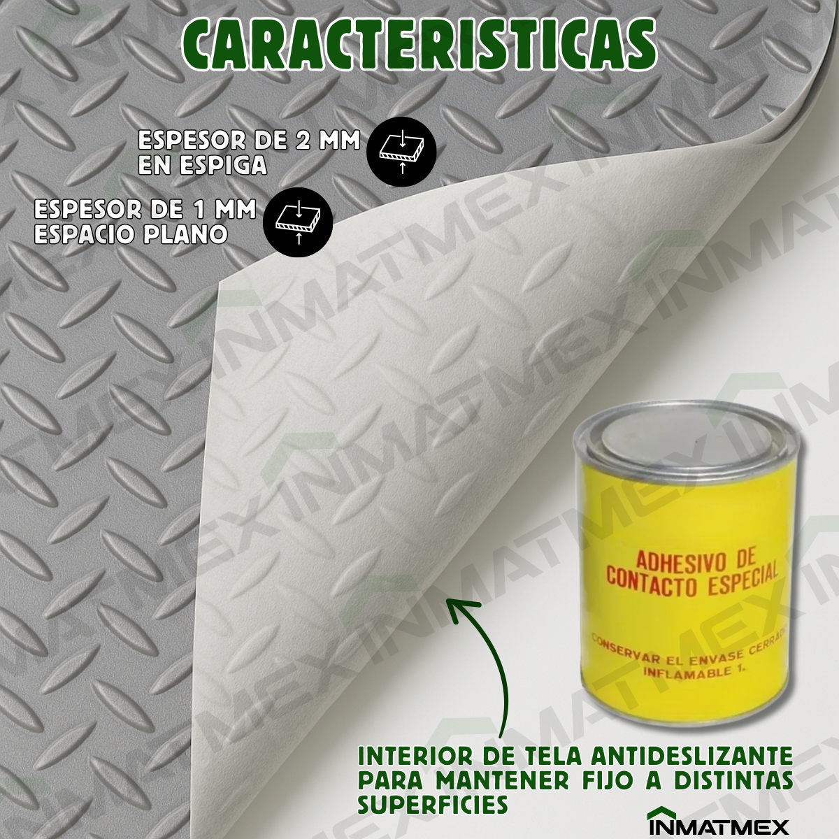 Rollo De Piso Espiga Gris Aantideslizante 2.10 M X 20 M