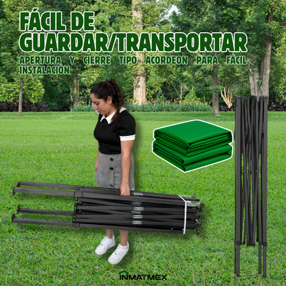 Carpa 3X3 M Verde Con Paredes demontables