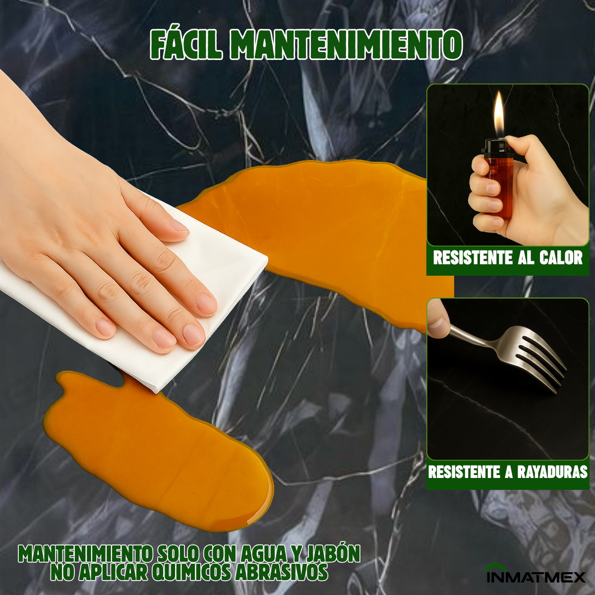 Placa de Marmol Negra 60 CM X 120 CM