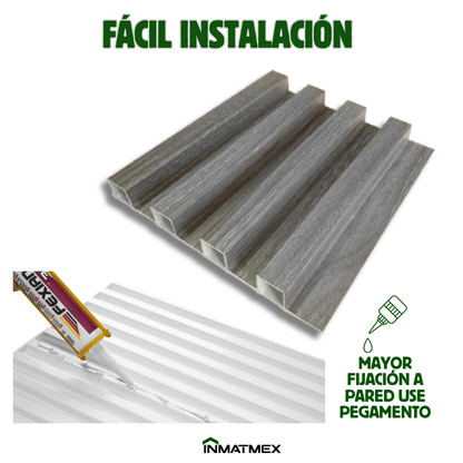 Lambrin WPC Para Interior - GRIS 100 CM