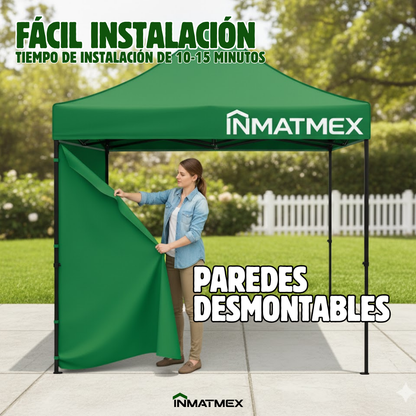 Carpa 3X3 M Verde Con Paredes demontables