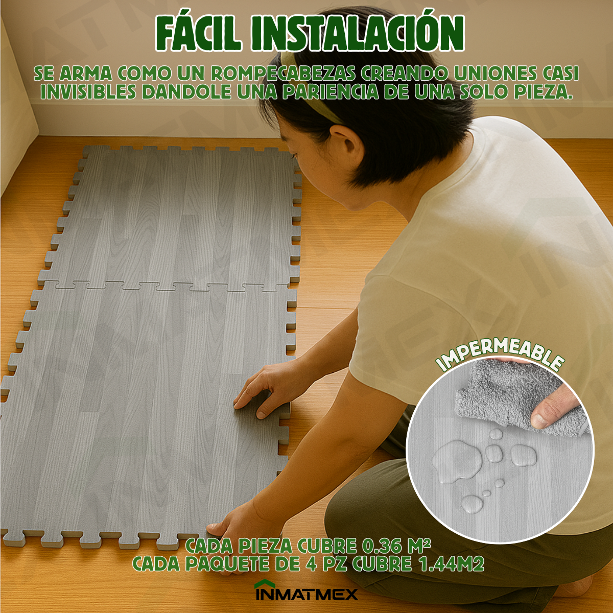 Piso EVA Madera Gris